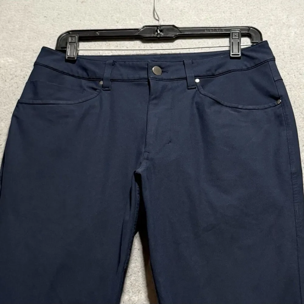 Lululemon Men's ABC Pant Sz 30 Navy Blue Slim Fit Warpstreme Athleisure Pockets